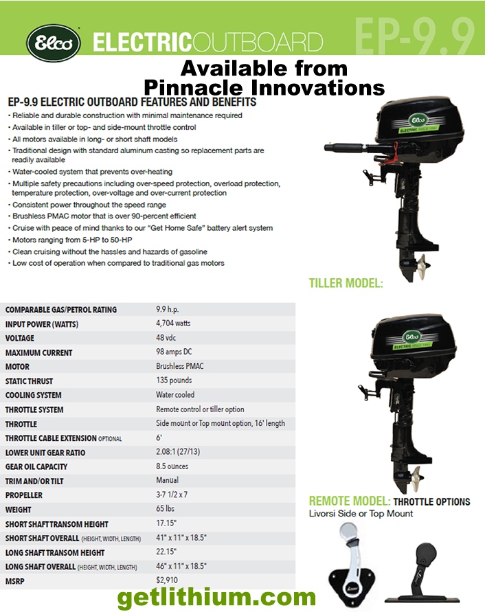 Elco Motor Yachts 9.9hp electric outboard marine motor