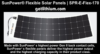 Sun Power 170 Watt semi-flexible solar panel - perfect for marine and RV solar installations