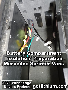 Insulating the Lithionics battery compartment with high K value Dynaliner sheet insulation
