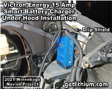 The Client also wanted us to install this 120VAC powered 15 Amp Victron Energy smart battery trickle charger