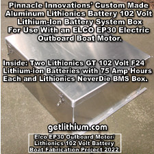 Custom aluminum battery box for the Lithionics lithium-ion battery