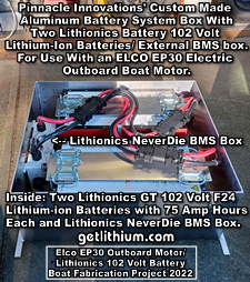 Custom aluminum battery box for the Lithionics lithium-ion battery