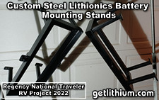 Dodge Promaster RV Lithionics Battery lithium-ion battery installation project photo - custom steel battery rack fabrication
