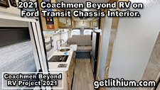 2021 Coachmen Beyond on a Ford Transit Chassis RV Lithionics Battery lithium-ion battery installation project photo - shown here is one of the RV's marketing photos showing the RV's interior.